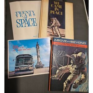 Lot 4 Vintage Nasa Astronaut Books Above and Beyond We Came In Peace